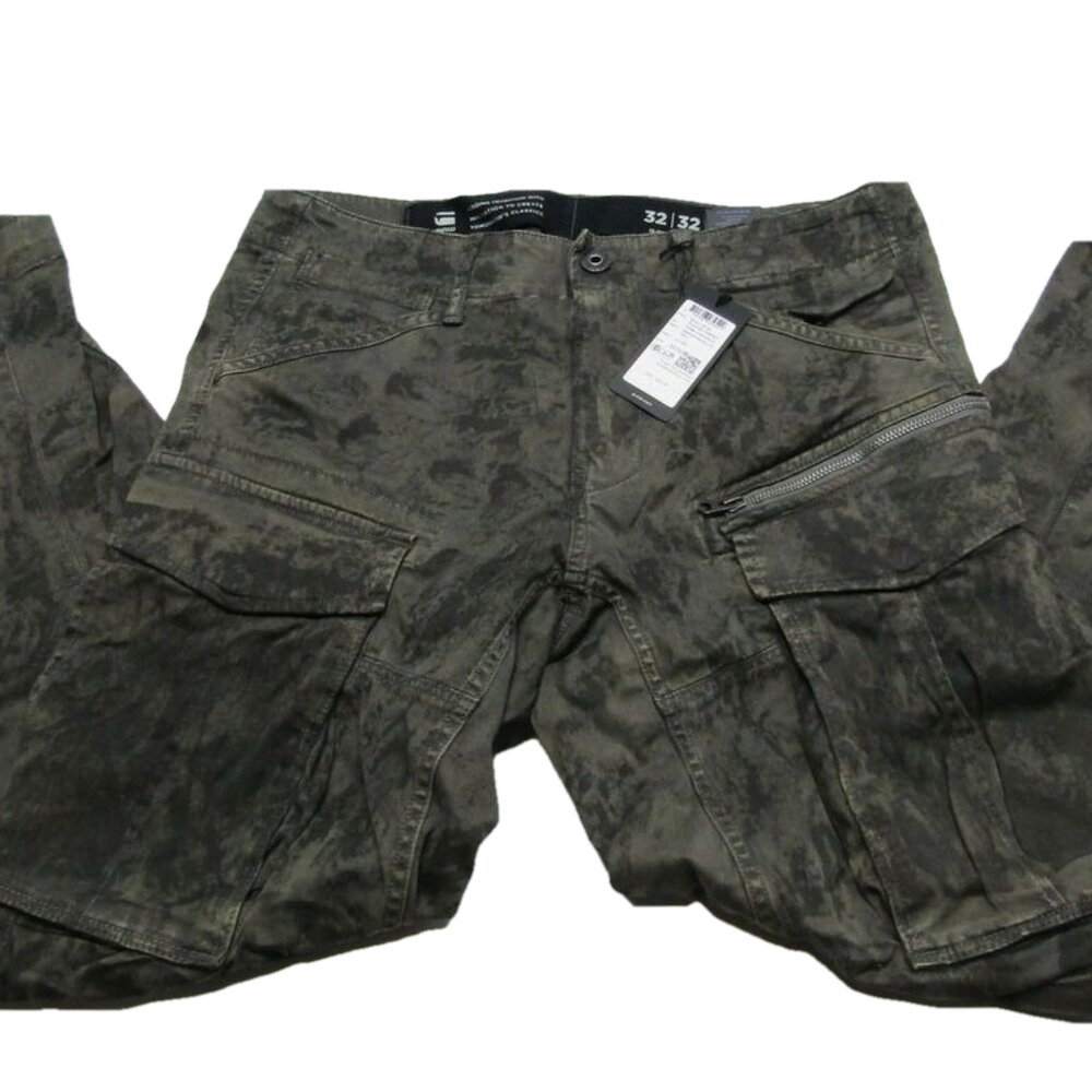 NEW G-STAR Raw Mens Pant GS Gray Size 32x32 Roviz Zip 3D Regular Tapered Cargo